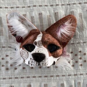 Brown and White Animal Therian Mask